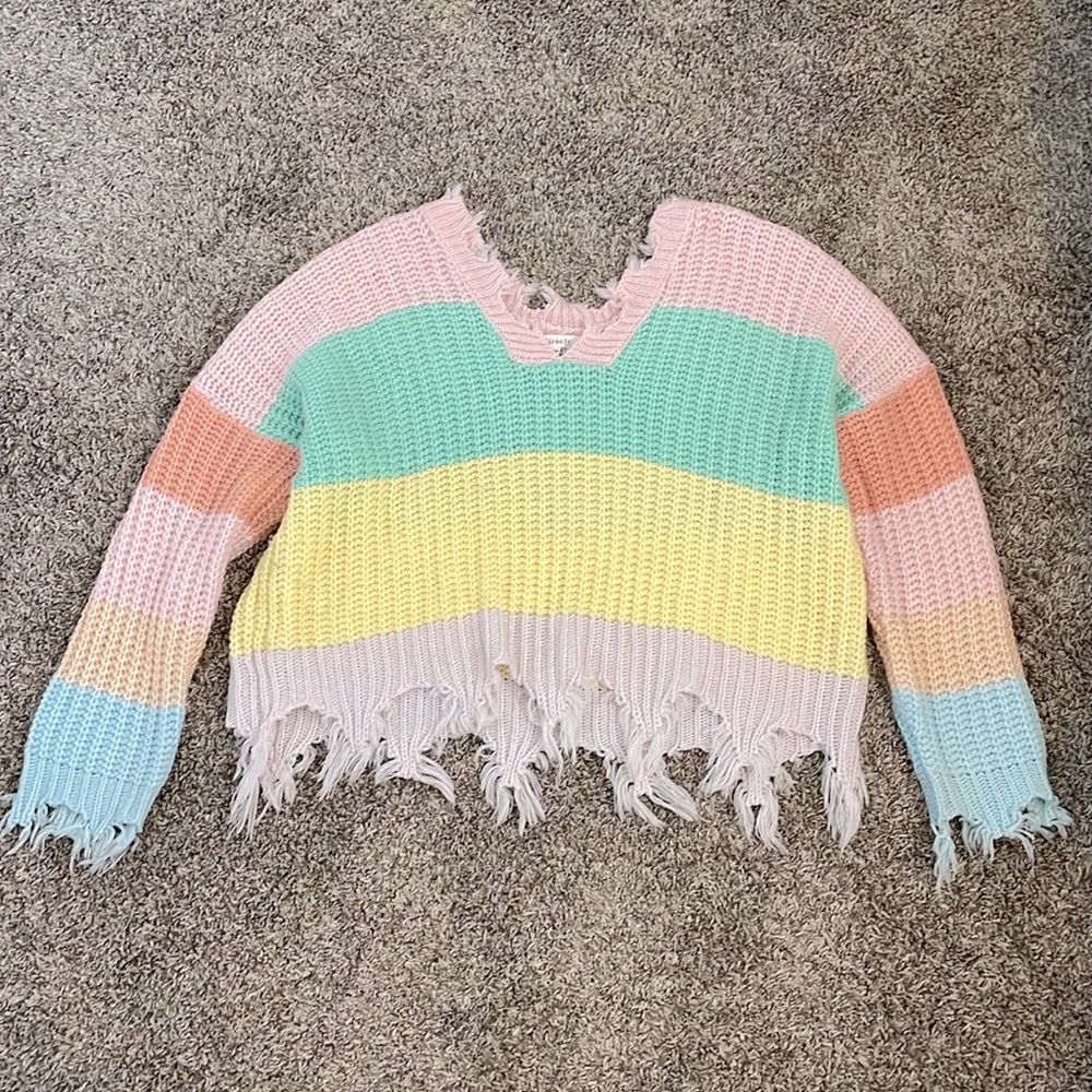 WOMENS VINTAGE COLOR BLOCK SWEATER
